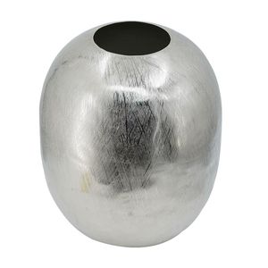 Jarrón de Aluminio con Rayas Plateadas de 10.5x10.5x13, Jarrón Metálico con Diseño Único - Product Image 3