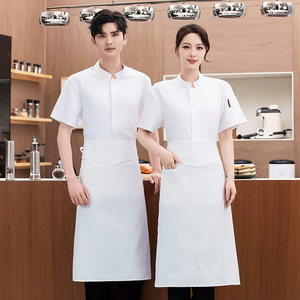เสื้อเชฟแบบยูนิเซ็กซ์สั่งทำพร้อมโลโก้ แบรนด์ Touchhealthy ผ้าถัก พิมพ์ลายด้วยความร้อน แขนสั้น สำหรับร้านอาหารและบาร์ ขายส่ง - Product Image 3