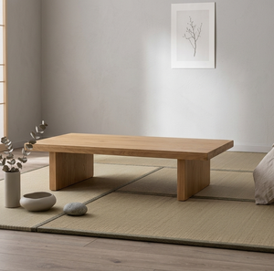 Mesa de Centro de Café Kero Orgánica, Hecha a Mano, Acabado en Madera de Teca, Rectangular, Estilo Japonés Moderno, Mesa Baja Minimalista para Espacio de Descanso - Product Image 3