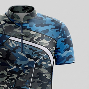 Camisas de camuflaje con sublimación completa para hombre, camisas híbridas con cuello chino, polo y camiseta, camisas con botones de sublimación personalizadas unisex - Product Image 2