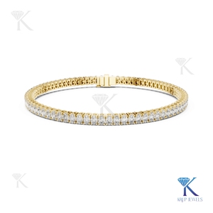 Oval Cut Lab Grown Diamond Tennis <b>Bracelet</b> 14K 18K <b>Solid</b> Gold Fine Women Luxury Bridal Jewelry Manufacturer Wholesale - Product Image 1