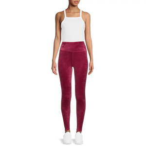 Leggings de Terciopelo de Cintura Alta, Largos, de Color Sólido, Elásticos, Tejidos, Ropa Deportiva para Mujer, Pantalones de Yoga - Product Image 1