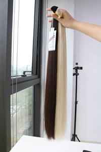 Extensions de cheveux en vrac de haute qualité, 100 grammes 8 pouces, cheveux vietnamiens doublement étirés, vente en gros - Product Image 5