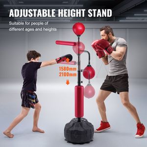 Support de sac de frappe autoportant réglable en hauteur pour adolescents et adultes, entraîneur de vitesse de boxe et de réflexes avec balles de vitesse - Product Image 3