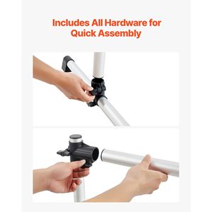 Barra da Balletto Portatile Autoportante da 4 Piedi in Alluminio con Doppia Barra Orizzontale Regolabile in Altezza per Stretching, Danza ed Esercizi - Product Image 6