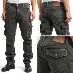 Servicio OEM, Jeans Cargo para Hombre Resistentes al Agua, Personalizables en Grandes Cantidades, Alta Calidad, Múltiples Bolsillos, Estilo Premium, Aspecto Clásico - Product Image 4
