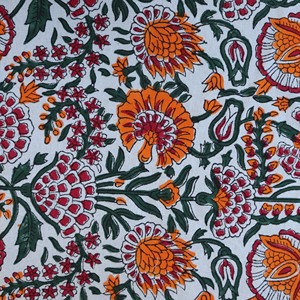 Luxury Sanganeri Block Print Cotton Tablecloth Handmade Indian Floral <b>Dining</b> <b>Table</b> <b>Cover</b> Eco-Friendly Dustproof Modern Home - Product Image 5