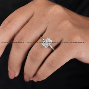 Anillo de Compromiso Solitario de Moissanita Corte Radiante, Plata de Ley 925, Estilo Diamante, Anillo de Promesa, Anillo de Boda para Mujer, Venta al por Mayor - Product Image 6