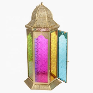 Wholesale <b>Tall</b> Gold Metal Moroccan Candle <b>Lantern</b> for Home and Events Decoration - Product Image 3