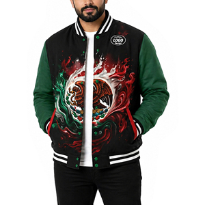 2026 Mexico Custom Letterman Windproof Varsity <b>Baseball</b> <b>Bomber</b> <b>Jacket</b> XS Size Outerwear Coat Dyed Team Uniform for Men Women - Product Image 1
