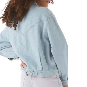 Chaqueta vaquera vintage de manga larga para mujer y niña, estilo holgado, lavado claro, desgastada y rasgada, tipo boyfriend, al por mayor - Product Image 3