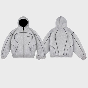 Conjunto de 2 Piezas, Sudadera con Capucha y Pantalones a Rayas, Ropa Deportiva Informal de Invierno, Estilo Holgado - Product Image 5