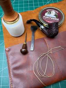 Étui de rangement pour pipes en cuir véritable sur mesure de qualité supérieure, fait main, pochette pour pipes à tabac, kit de voyage PRB-0032 - Product Image 3