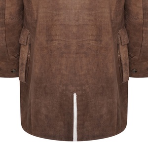 Manteau en cuir véritable pour homme, style trench long, avec boutons, effet vieilli, service personnalisé, prix d'usine - Product Image 6