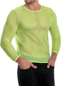 Hot Selling Long Sleeves Green Color O Neck Round Sheer See Through Distress <b>Fishnet</b> Sexy T shirt Breathable Wholesale LOW MOQ - Product Image 3