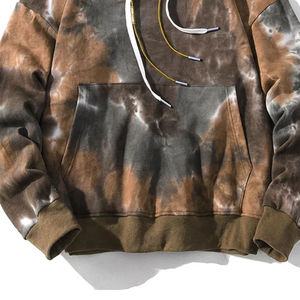 Sudadera con Capucha Tie Dye para Hombre, Oversize, Manga Regular, Felpa Francesa, Casual, Invierno, con Bolsillo, 100% Algodón, Forrada, Lavada - Product Image 3