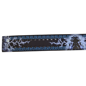 Cinturón de Entrenamiento de Cuero Vacuno Negro con Diseño de Rayo Azul, Resistente, Capacidad de Carga de 15 lb, para Adultos, Ajuste Universal - Product Image 4