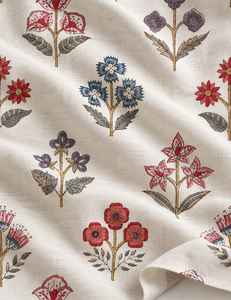 Tissu en lin et coton à motifs floraux, tissé uni, teint, pour la décoration de la maison, rideaux, oreillers, sacs - Product Image 2