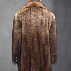 Nuevo Abrigo de Piel para Hombre - Piel de Visón Norteamericano Importada, Largo Medio, Solapa de Pico, Chaqueta de Piel Moderna y Elegante - Product Image 4