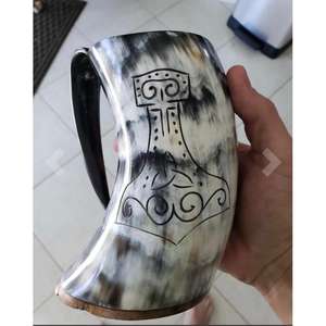 Taza Vikinga de Cuerno de Búfalo de Calidad Natural, Hecha a Mano, para Festivales de Cerveza y Regalo, Disponible a Precio de Fábrica - Product Image 2