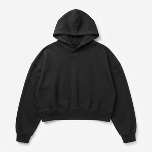 Sudaderas con Capucha Cortas de Algodón French Terry de Alto Gramaje, Lisas, de Corte Holgado y Cuadrado, Personalizadas al por Mayor, Fabricante OEM - Product Image 2
