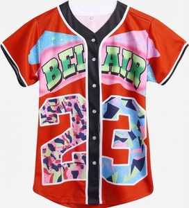 Maillot de baseball unisexe Orha International Bel Air 23, impression sublimée, manches courtes, boutons sur le devant, coupe classique, adultes, toutes saisons - Product Image 4