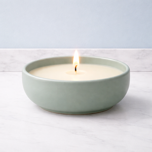 Pearl Sand Ceramic <b>Candle</b> Vessel Wide Bowl Thick Durable Heat Resistant Smooth Matte Finish Single <b>Wick</b> Elegant Home Decor - Product Image 2