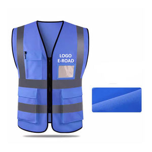 Chaleco de seguridad de alta visibilidad para hombre, reflectante, transpirable, de poliéster, con cuello en V, ropa exterior informal, color sólido, temporada de primavera - Product Image 4