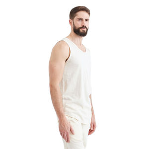 100% Cotton Unisex Breathable Knitted Fitness Tank Top New Custom Logo Sleeveless Street Gym Tank Top Mesh Spandex Sport <b>Style</b> - Product Image 3