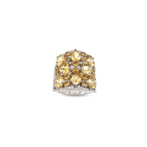 925 Sterling Silver Natural <b>Citrine</b> <b>Ring</b> Rhodium Plated OEM ODM Fine Jewelry - Product Image 1