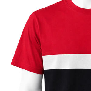 Camiseta de hombre con bloques de color personalizados, de alta calidad, 100% algodón, con paneles en contraste, para uso casual de verano. - Product Image 4