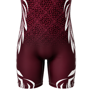 Men Burgundy White Sublimated Wrestling Singlet <b>Athletic</b> Polyester Sports Suit Performance Training Team Apparel - Product Image 6