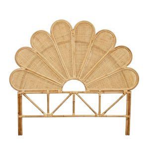 หัวเตียงหวายโค้ง หัวเตียงแบบโค้ง ขายส่งจำนวนมาก เตียงนอน ห้องนอน หัวเตียงหวายลายดอกไม้สไตล์โบฮีเมียน - Product Image 1