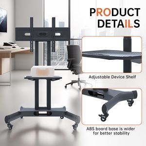 Supporto TV Girevole Regolabile in Altezza per TV da 32-80 Pollici, VESA Massimo 600x400mm, Staffa Universale per TV (Nero) - Product Image 3