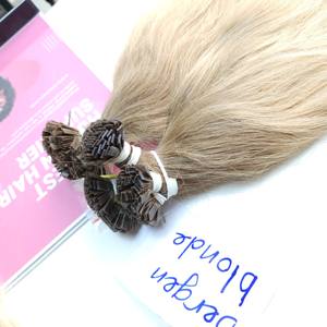 Haute qualité 100% kératine vietnamienne pointe plate Extensions de cheveux blonds vague profonde lâche et vague naturelle luxe prix de gros - Product Image 4