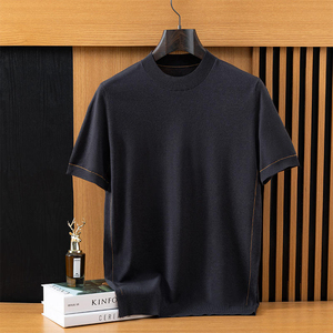 Camiseta de Hombre Casual, de Manga Corta, Cuello Redondo, Corte Holgado, 100% Algodón, de Secado Rápido, Antiarrugas y Transpirable, en Color Liso - Product Image 1