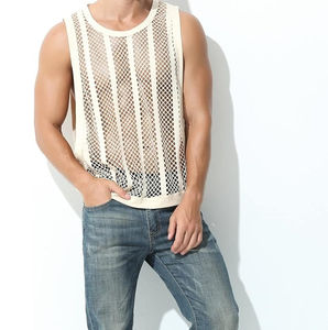 Wholesale Latest Streetwear OEM Elastic <b>Ribbed</b> Wife Beater <b>Vest</b> for <b>Men</b> Summer Gym Tank Top Sleeveless - Product Image 2