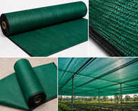 Filet d'ombrage en HDPE vert herbe tricoté warpé, en rouleau, avec service de découpe, pour jardin, serre, pergola et agriculture