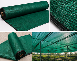 ม้วนตาข่ายบังแดดสีเขียว HDPE แบบถัก ตาข่ายบังแดดสำหรับสวน โรงเรือนเพาะชำ ศาลาพักผ่อน และการเกษตร - Product Image 3