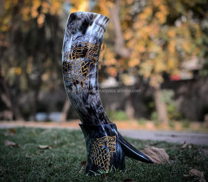 Vente de gros Corne à boire Viking avec support pour corne-Coupe de fête médiévale - Product Image 2