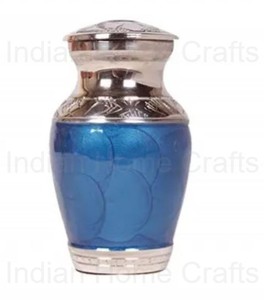 Blue Aluminum Eco-Friendly Pet Cremation Urn <b>Memorial</b> <b>Keepsake</b> Tabletop Ash Casket with Secure Lid and Custom Printing - Product Image 4