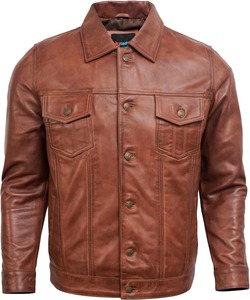 Men's Vintage Autumn <b>Leather</b> <b>Jacket</b> with Premium Finish Strong Stitching Zipper Closure OEM Service for <b>Long</b>-Term Use - Product Image 2