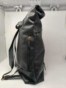 Premium Pull Up Leather Roll Top Backpack High Gloss Rucksack For Luxury Markets Durable Business Bag LRTB-0144 - Product Image 3