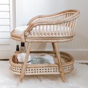 Table à langer en rotin avec étagère de rangement, excellente qualité, tables à langer en canne naturelle - Product Image 2