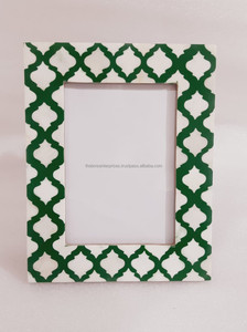 Marco DE FOTOS verde y blanco con incrustaciones de hueso auténticas de nuevo diseño personalizado al por mayor para regalo de inauguración de la casa - Product Image 6