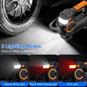 Compresor de Aire Inalámbrico Digital de 140W 150PSI 21V, Inflador de Neumáticos a Batería con Luz LED para Autos, Motocicletas y Bicicletas, Color Negro - Product Image 6