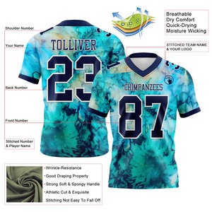 Jersey de Fútbol Americano Moderno de Alta Calidad OEM 2027, 100% Algodón Transpirable, Cuello en V, Diseño Gráfico con Número a Rayas, Talla Grande - Product Image 5