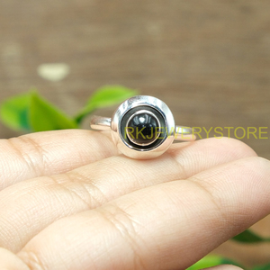 Anillo de Ónix Negro, Anillo de Plata de Ley 925, Anillo de Piedra Negra, Anillo Hecho a Mano, Joyería de Ónix Negro, Regalo de Navidad, Regalo de Cumpleaños para Mujer - Product Image 5