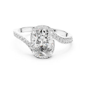 Anillo Clásico de Oro Blanco de 14K con Diamante Cultivado en Laboratorio de Corte Ovalado de 1.27 Ct, Certificado por IGI, para Mujer |   Anillo de Boda |   Diamante Cultivado Nuevo - Product Image 1