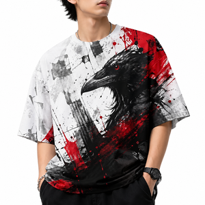 เสื้อยืดคอกลมผู้ชายแบบซับลิเมชั่น สินค้าขายดี เสื้อยืดซับลิเมชั่นผู้ชายสำหรับสตรีทแวร์ - Product Image 1